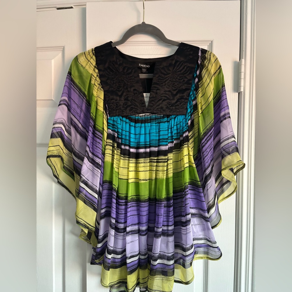 Bebe Silk Poncho-style Blouse